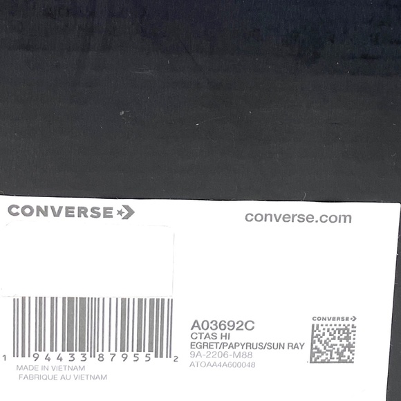 Converse Chuck Taylor All Star High Top Blue Beige Canvas Men’s Sneakers A03692C - Picture 7 of 8